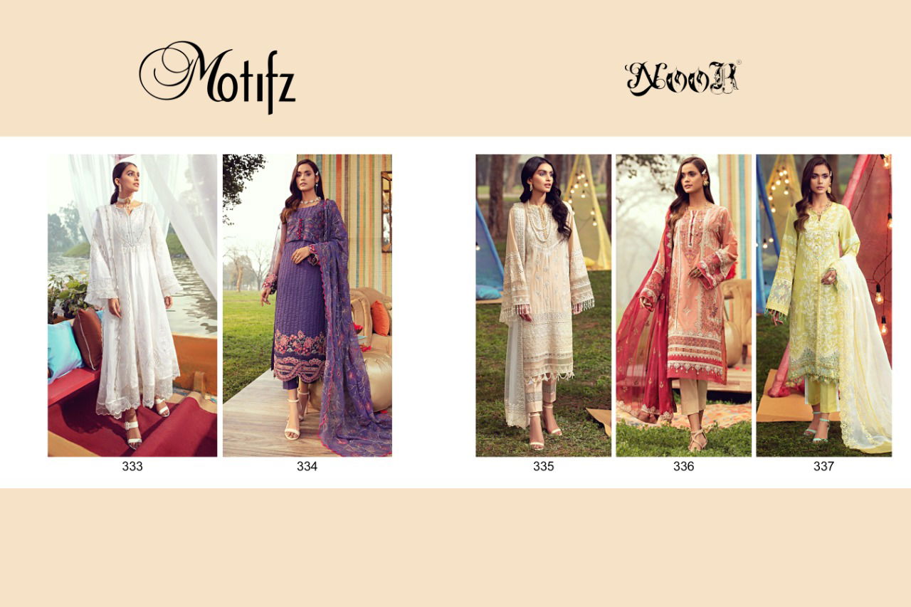 Noor Motifz Latest Fancy Designer Festive Wear Pure Cotton Pakistani Salwar Kameez Collection
